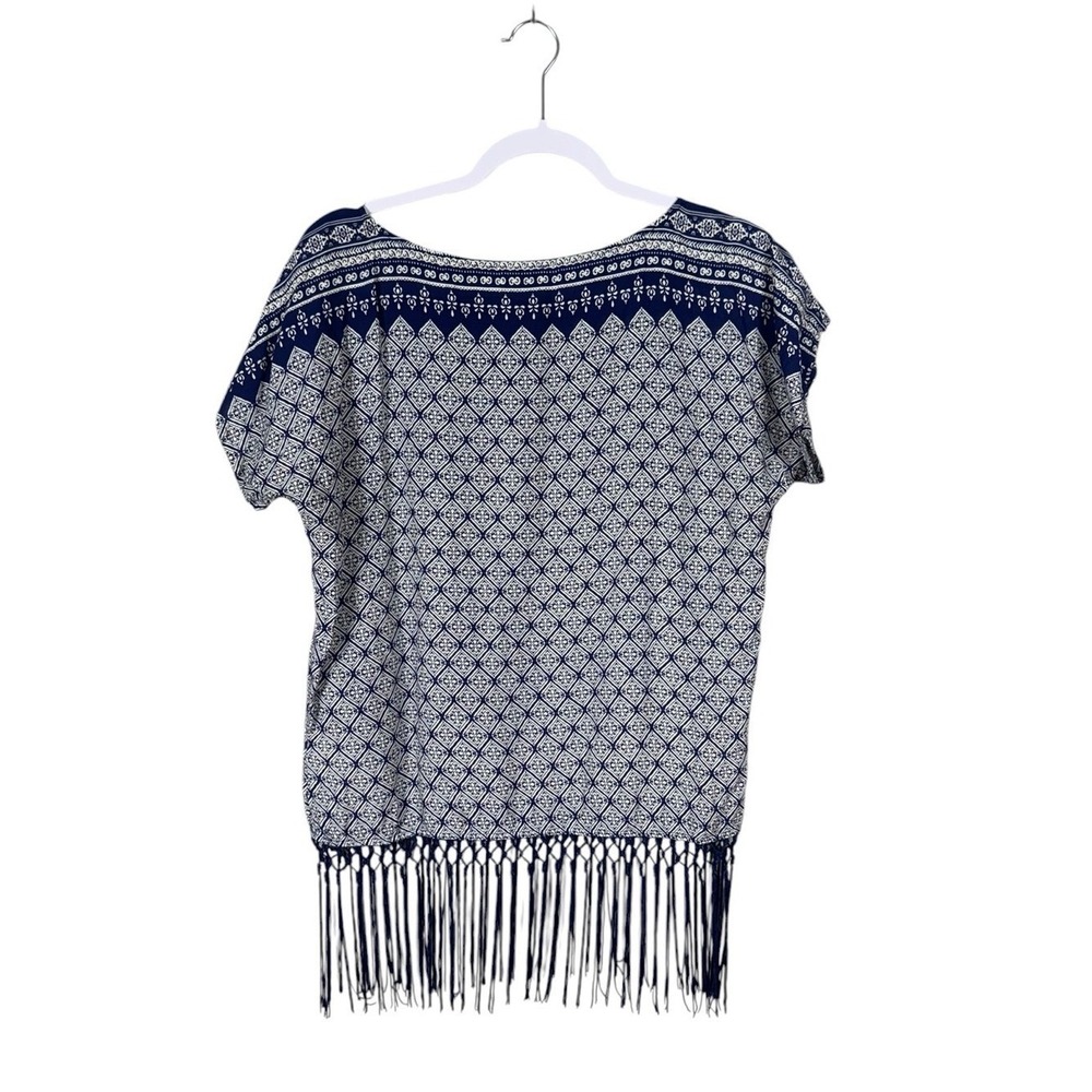 Artisan NY Womens Bohemian Fringe Blouse Medium Festival Coachella Indie Western - Picture 3 of 7